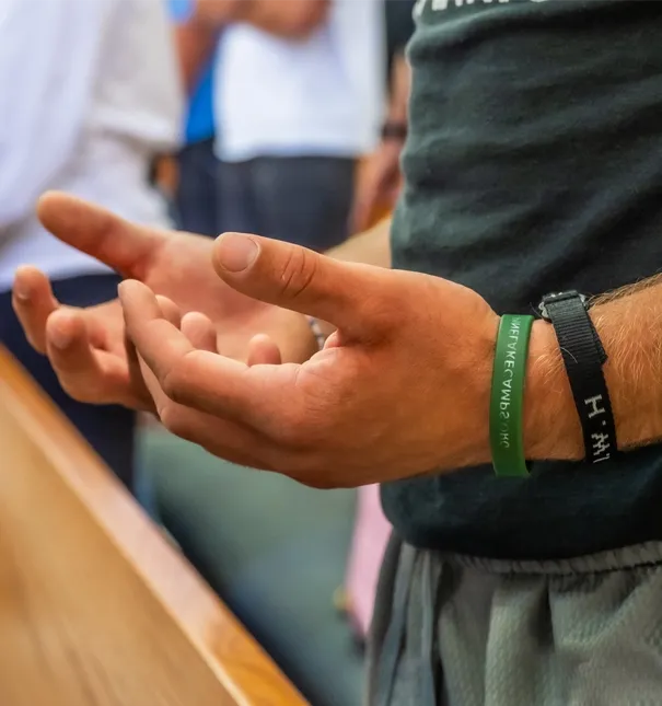 Student engages in prayer.